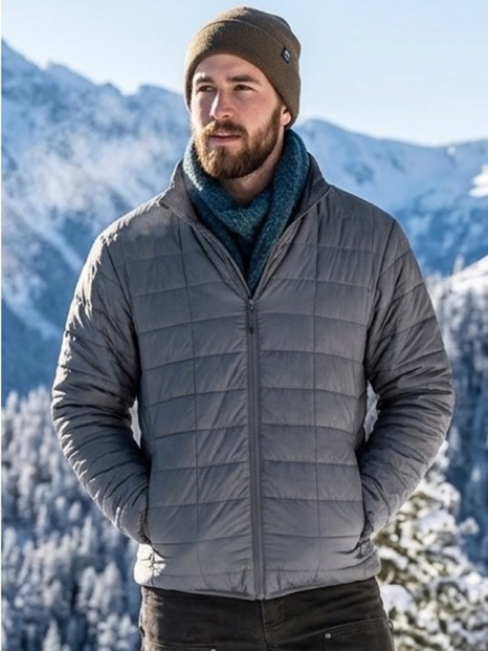 Men’s West Loop Gray Puffer Jacket, Size XL Extra Large, Winter Fall Coat